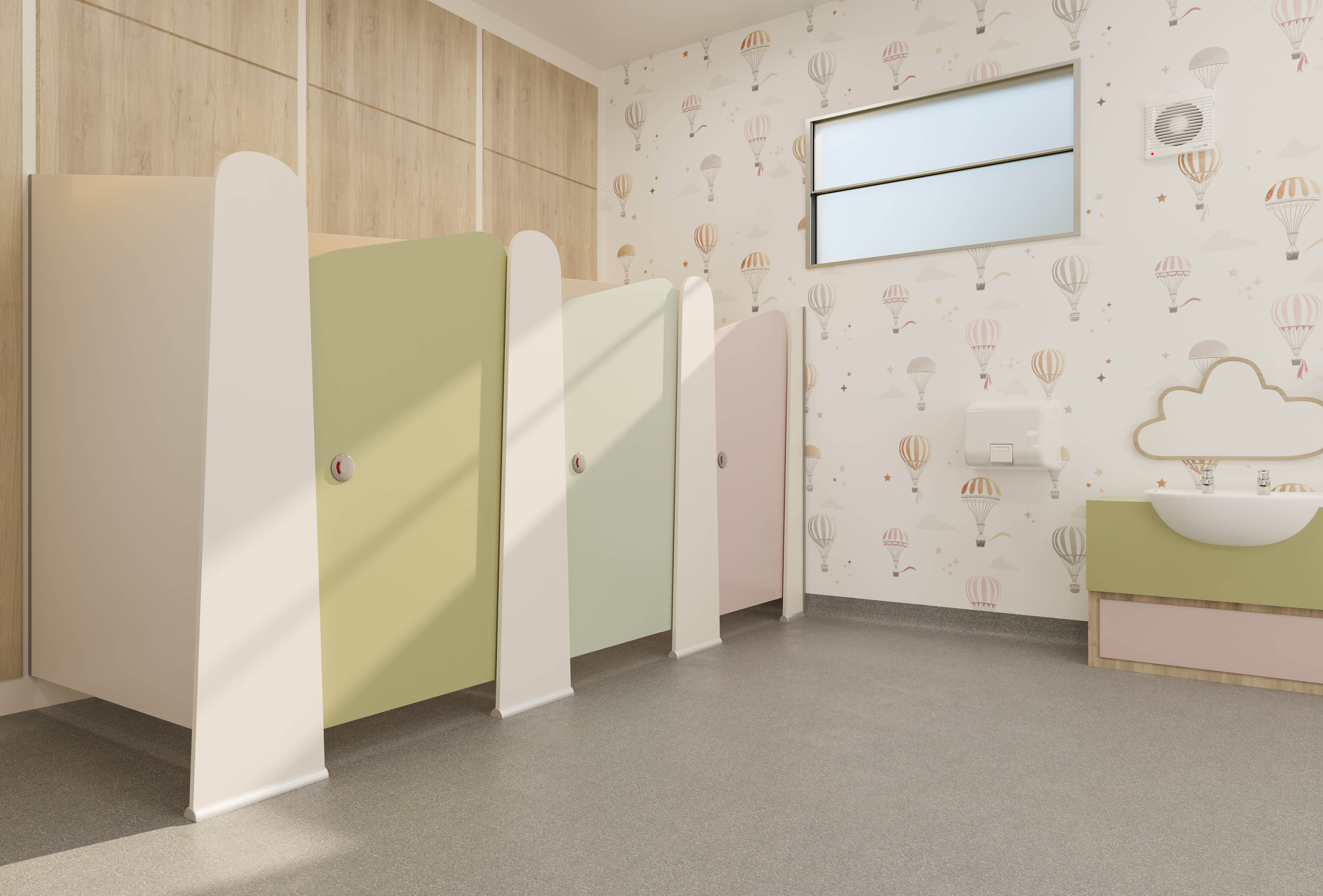 Venesta Washrooms Childrens Toilet Cubicle Lollipop4